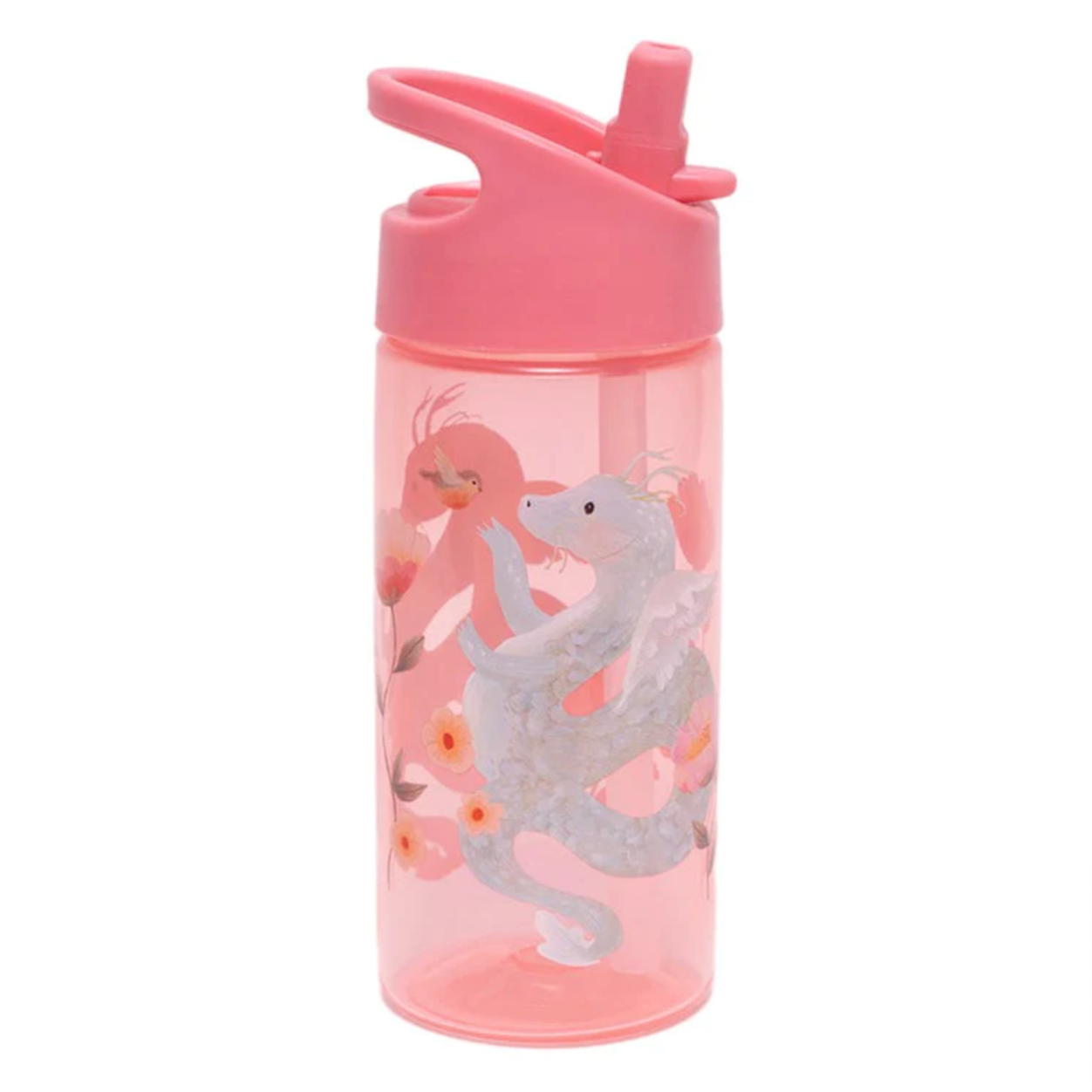 Drinking Bottle Fairytale Dragon -peony pink