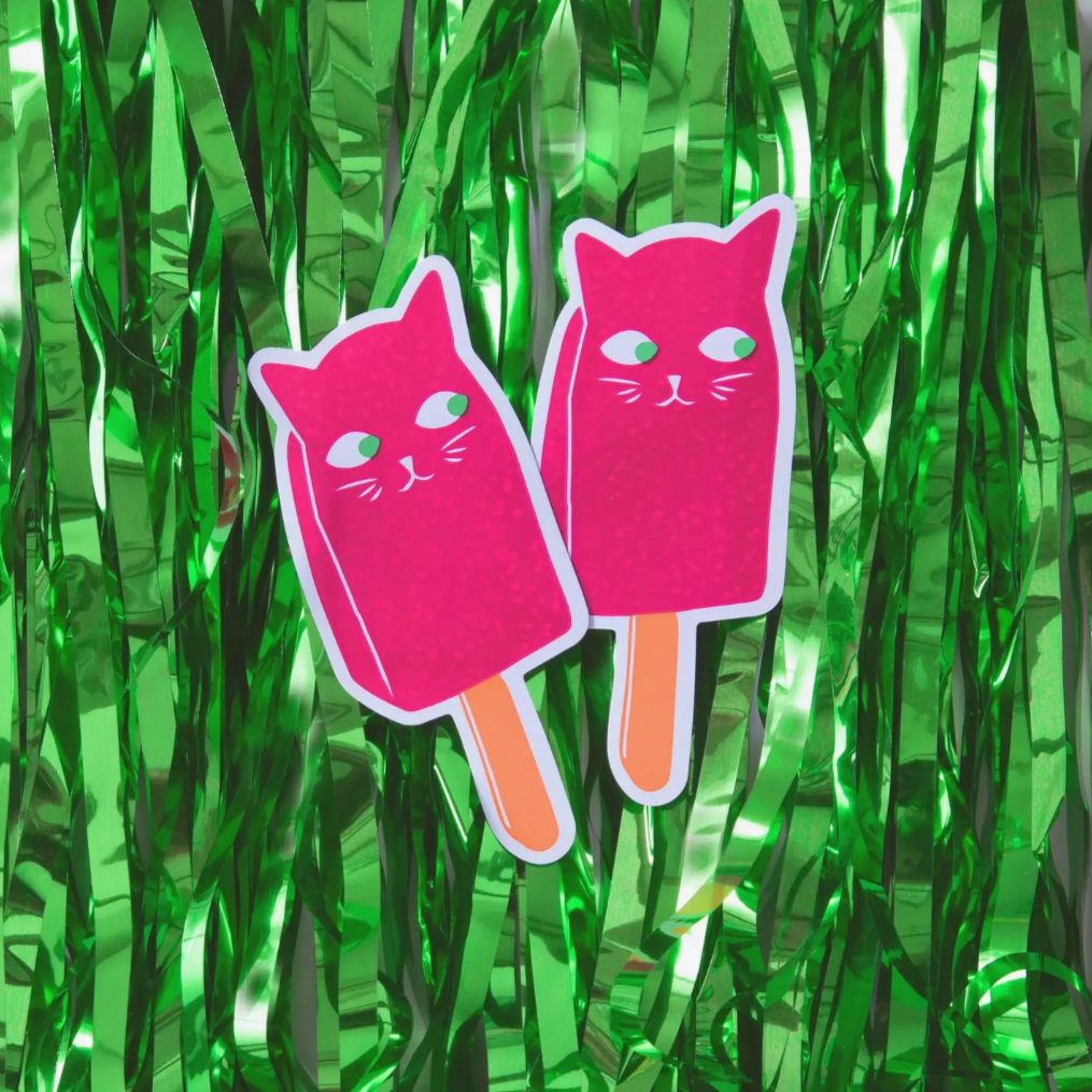 Glitter Catsicle Sticker