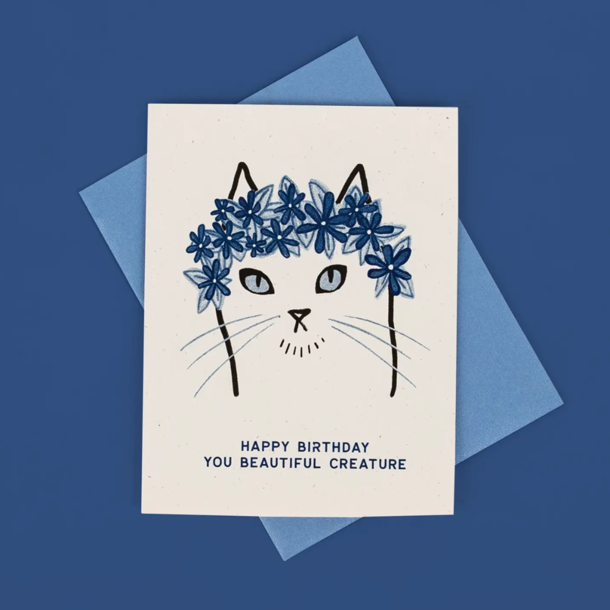 Happy Birthday You Beautiful Creature - Risograph Card