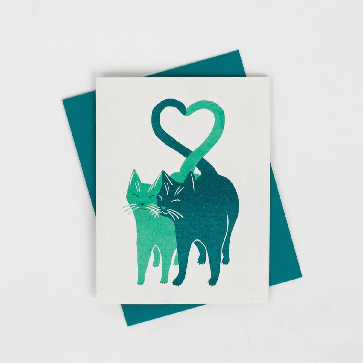 Love Cats - Risograph Card -love