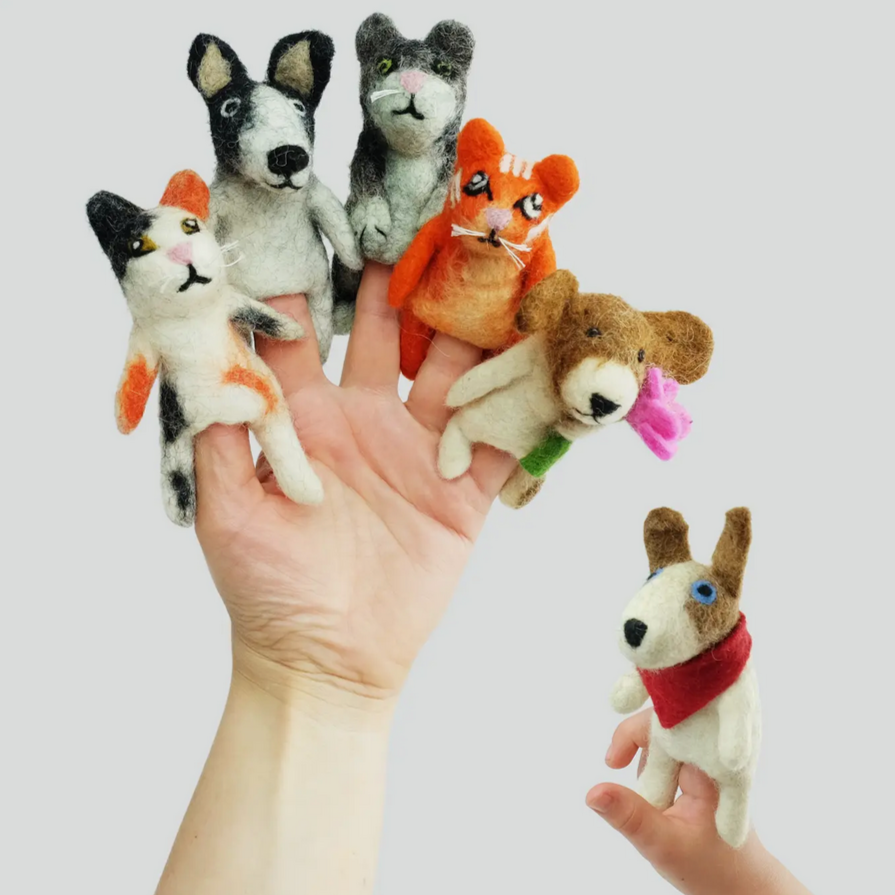 Felt Finger Puppets - Cats and Dogs