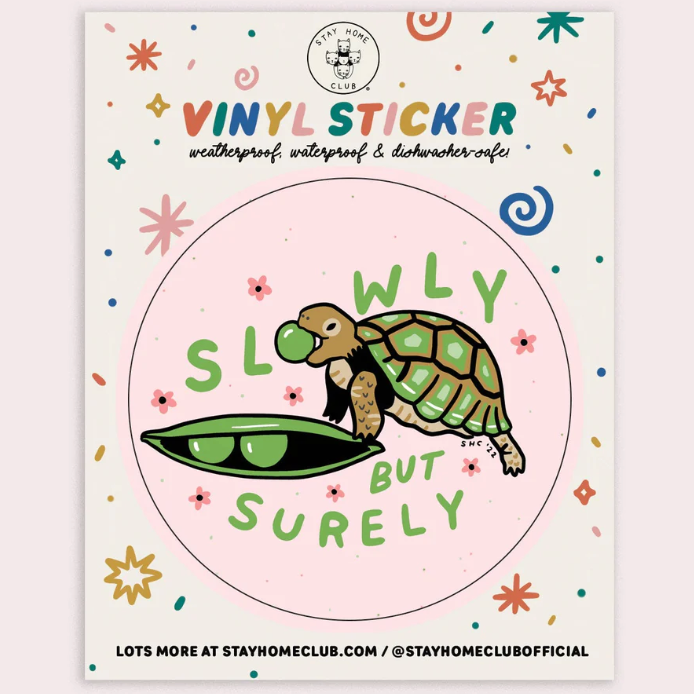 Slowly But Surely (Turtle) Vinyl Sticker