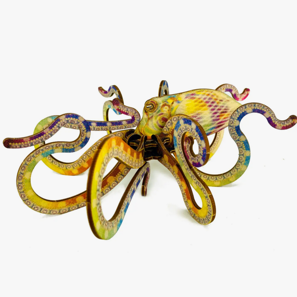 Mollusca : Octopus Rainbow -wooden puzzle