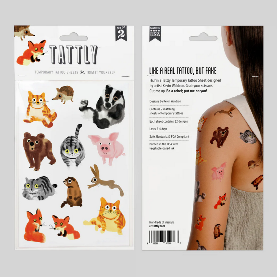 Furry Friends Tattoo Sheet