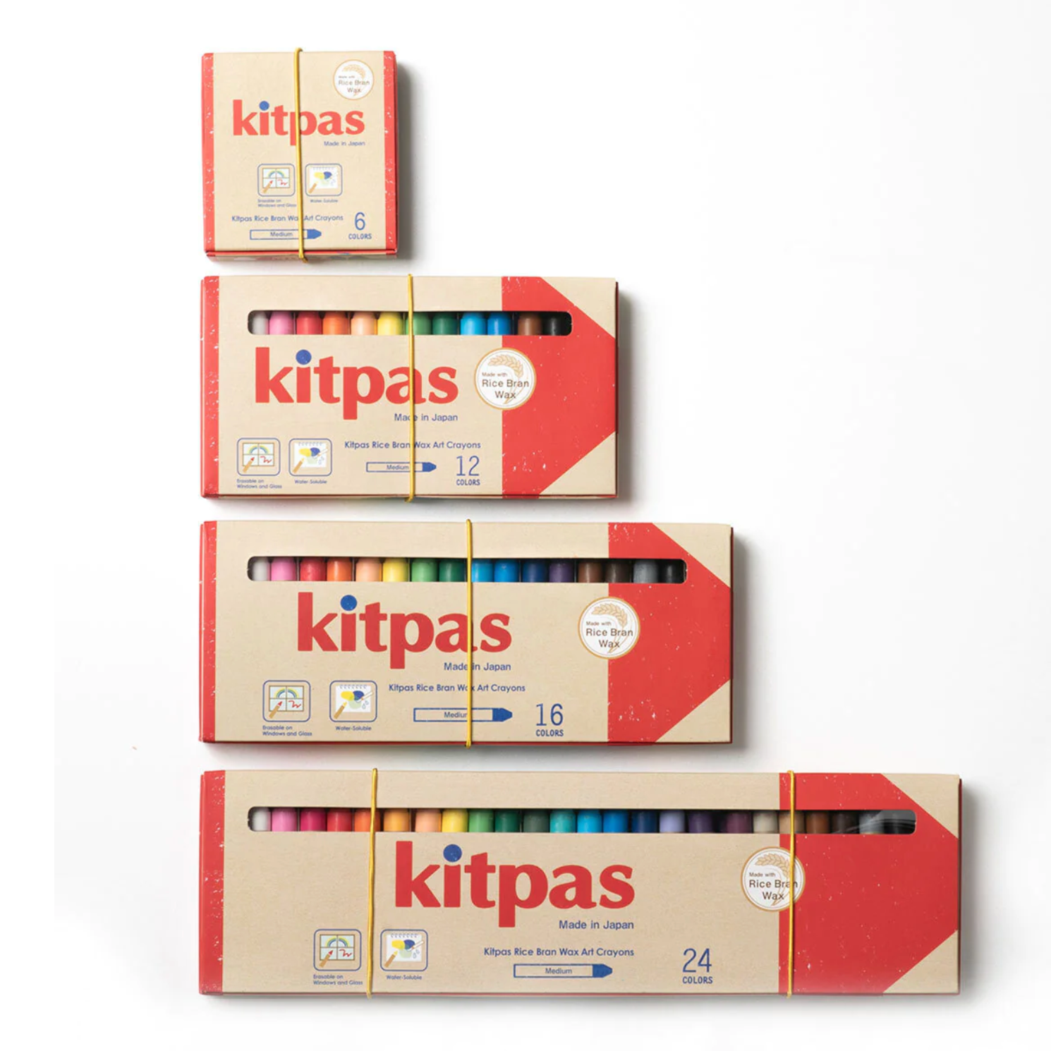 Kitpas Rice Bran Wax Art Crayons 6 Colors