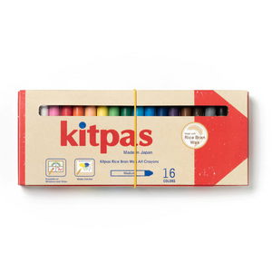 Kitpas Rice Bran Wax Art Crayons 16 Colors