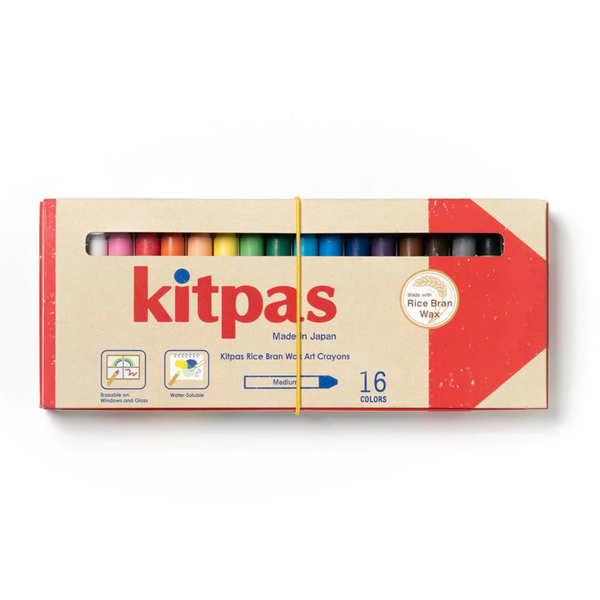 Kitpas Rice Bran Wax Art Crayons 16 Colors