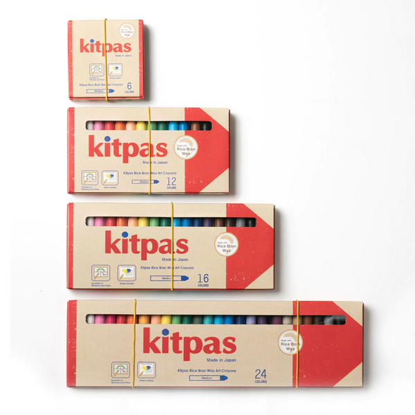 Kitpas Rice Bran Wax Art Crayons 16 Colors