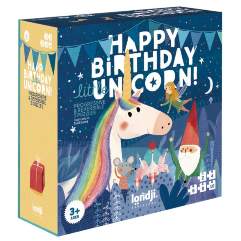 Happy Birthday Unicorn! 2-10pcs x5 reversible puzzles