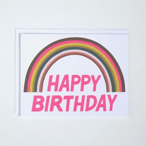 Happy Birthday Neon Rainbow Note Card -birthday