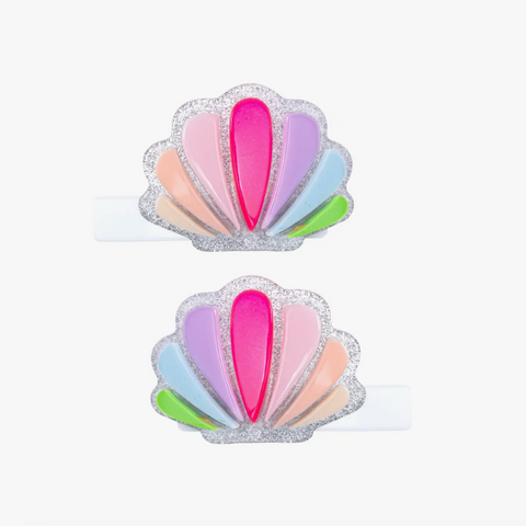 Seashell Pastel Colors Alligator Clips (pair)