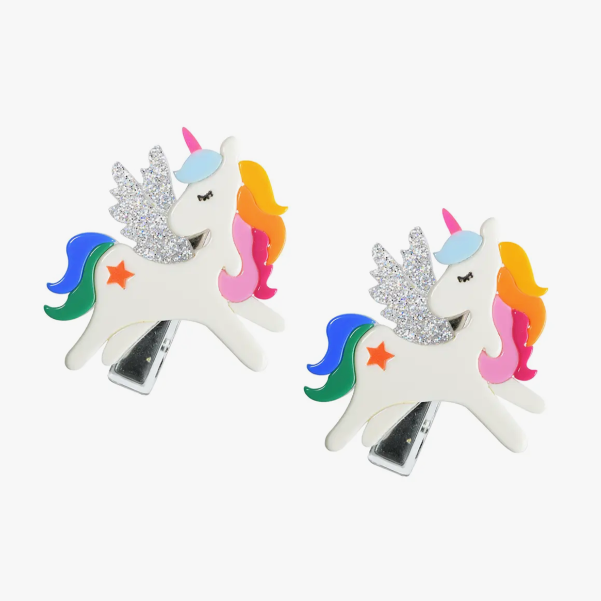 Unicorn Rainbow Wing Alligator Clips (pair)