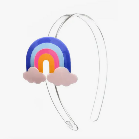 Rainbow & Clouds Headband -blue shades
