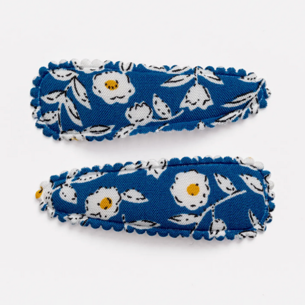 Johanna Blue & White Floral Hair Clips (set of2)