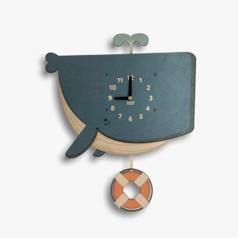 Humphrey the Whale Pendulum Clock -navy