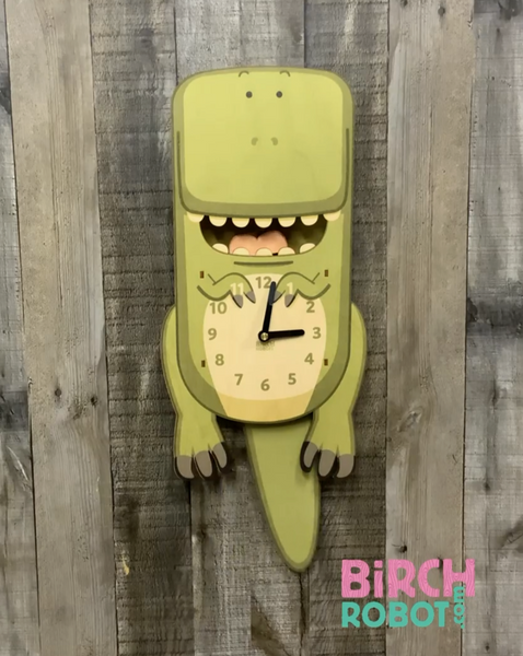 Ralphie the T-Rex Dinosaur Pendulum Clock