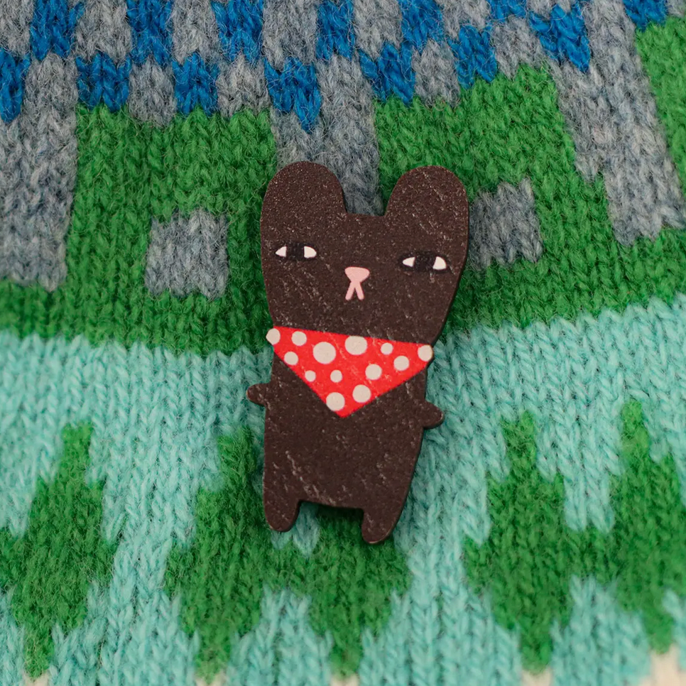 Bibi Bear Pin Badge -Donna Wilson