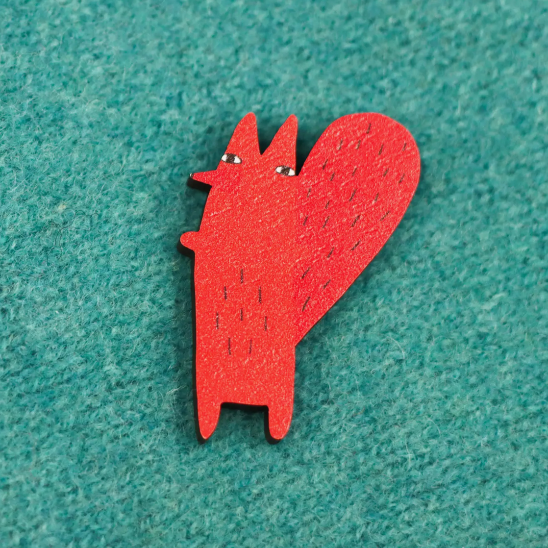 Cyril Squirrel Fox Pin Badge -Donna Wilson