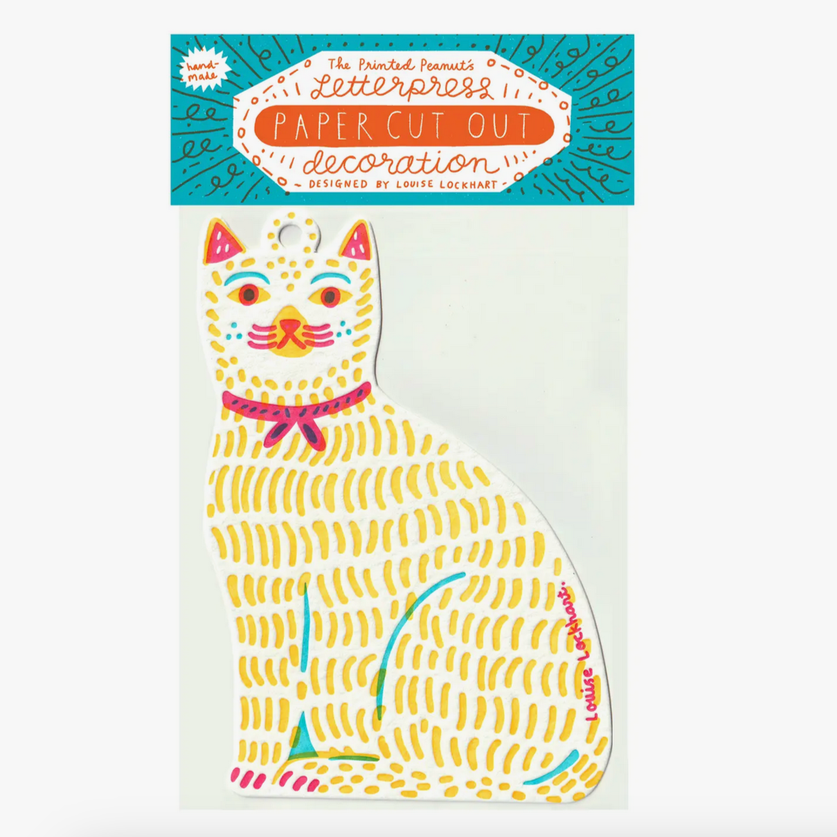 Cat Letterpress Die Cut Decoration -Louise Lockhart Letterpress Die Cut Decoration