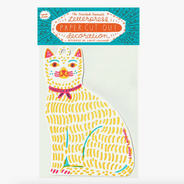 Cat Letterpress Die Cut Decoration -Louise Lockhart Letterpress Die Cut Decoration