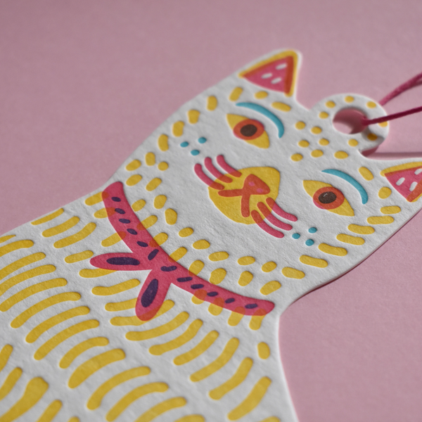 Cat Letterpress Die Cut Decoration -Louise Lockhart Letterpress Die Cut Decoration