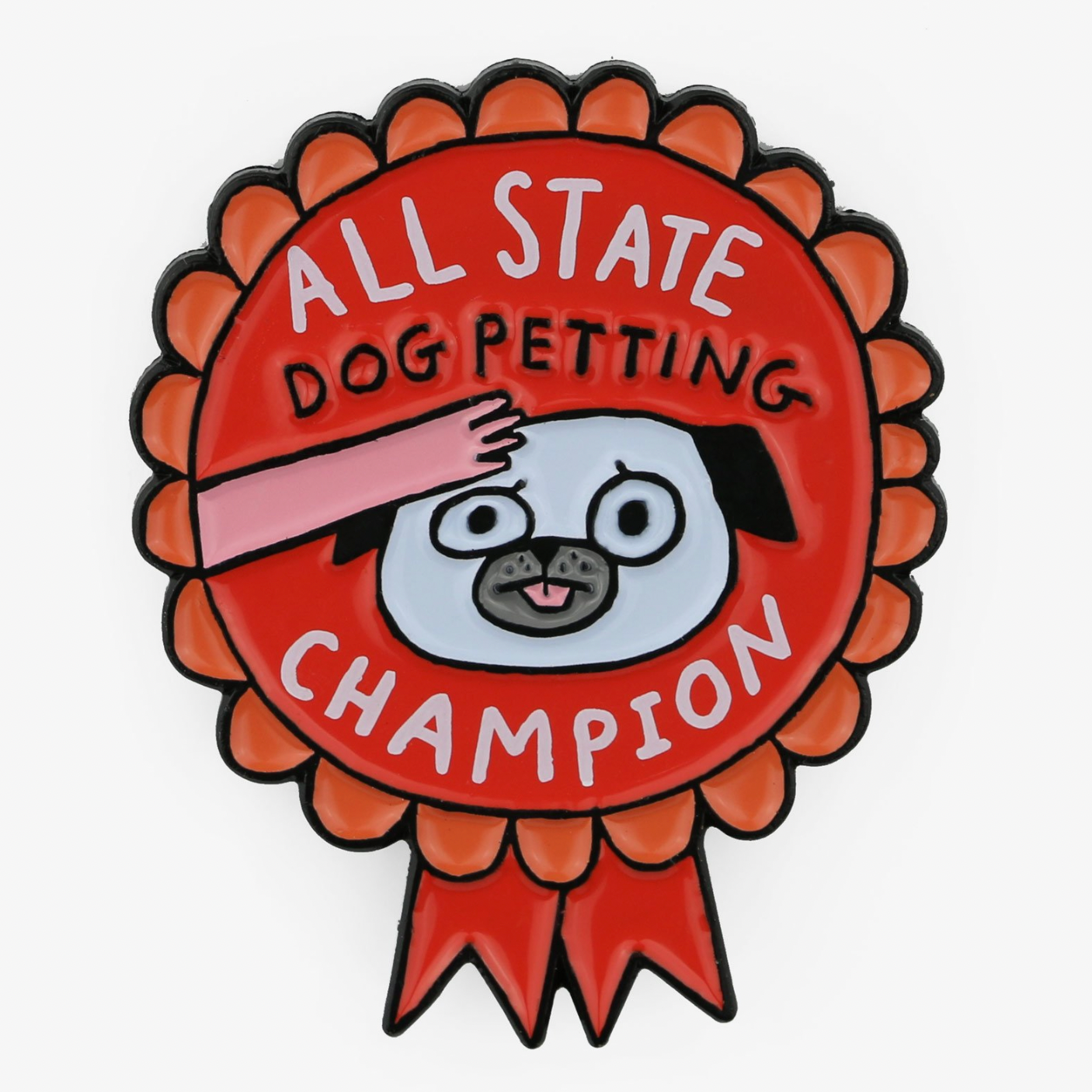 Dog Petting Champion Enamel Pin