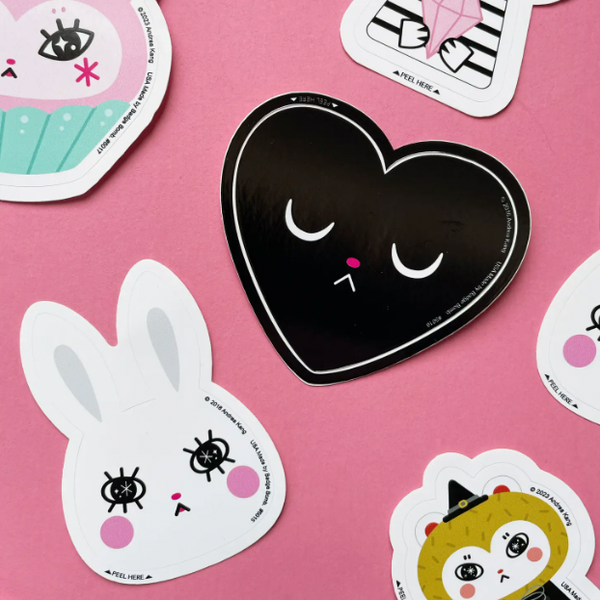 Andrea Kang - Black Heart Sticker