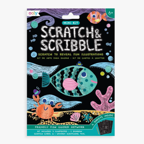 Mini Scratch & Scribble Art Kit: Friendly Fish 6yrs+