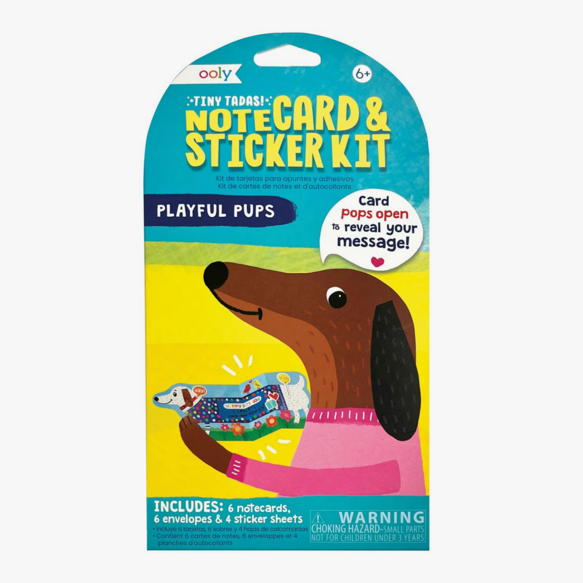 Tiny Tada! Note Cards & Sticker Set - Playful Pups