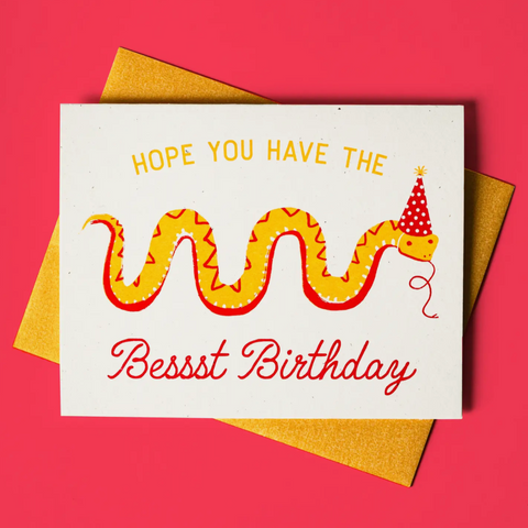 Bessst Birthday Snake - Risograph Card -birthday