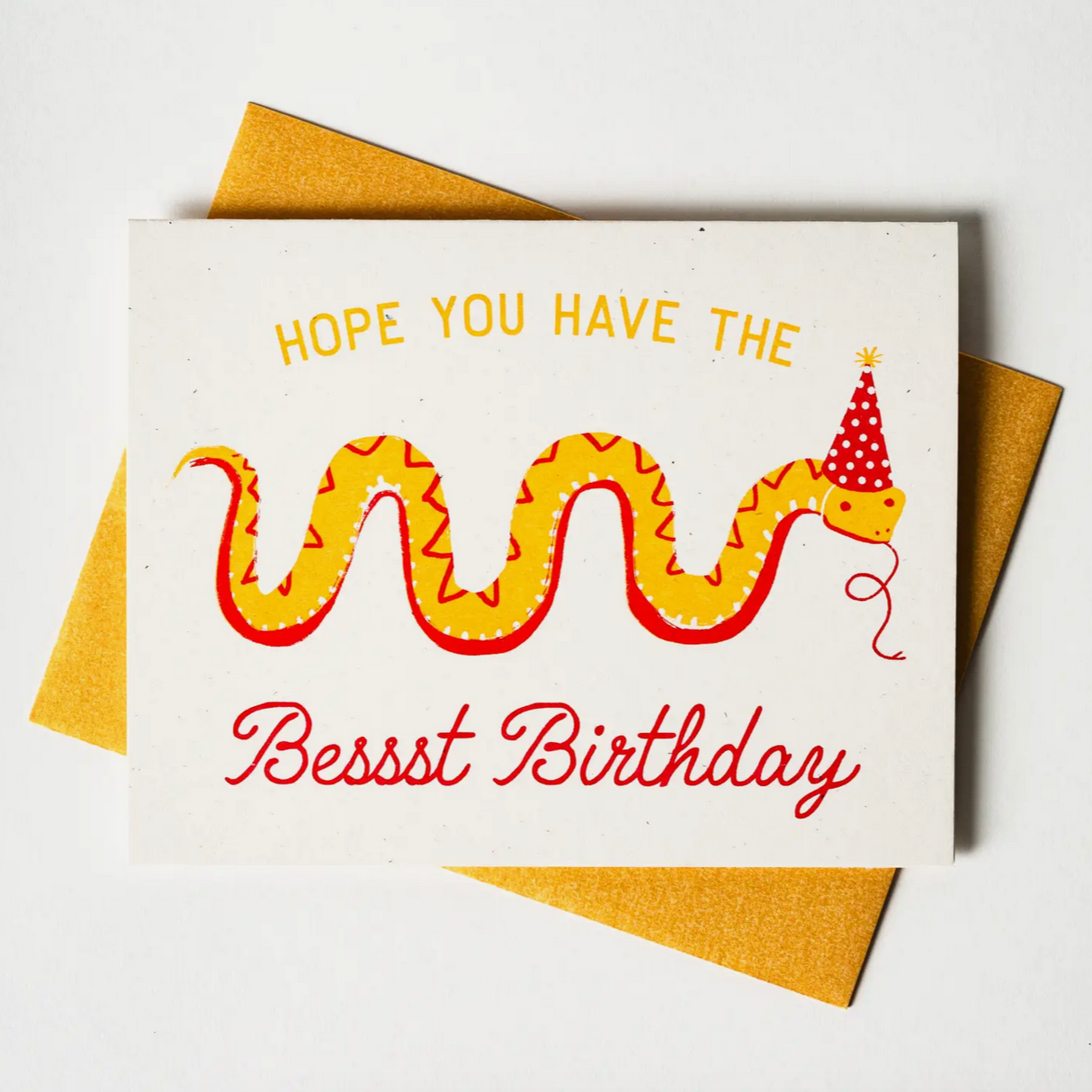Bessst Birthday Snake - Risograph Card -birthday