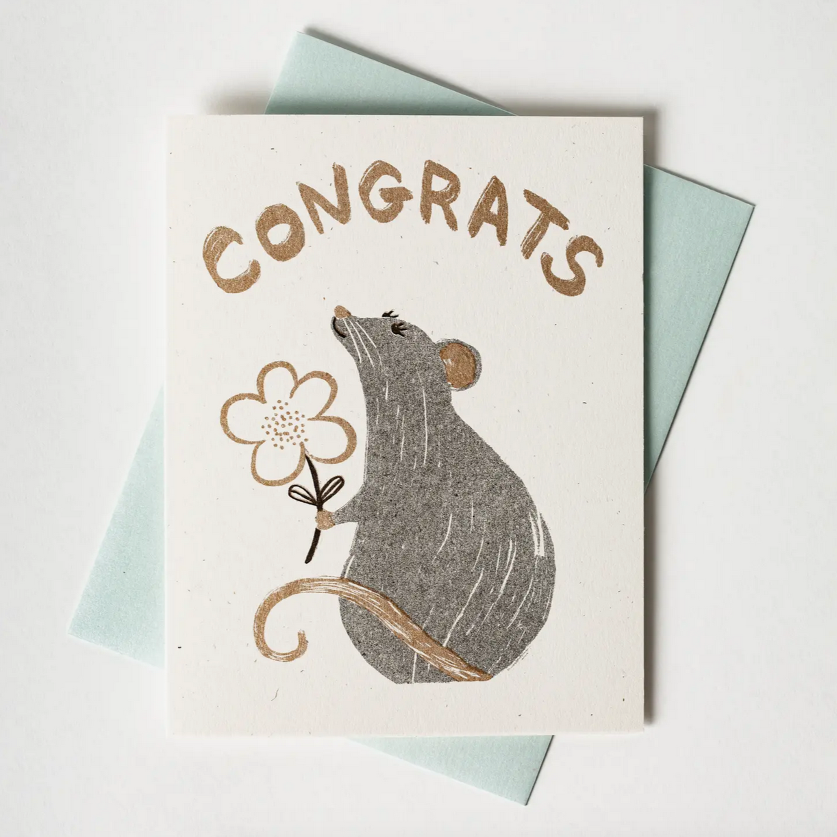 Congrats Rat - Risograph Card -congratulations