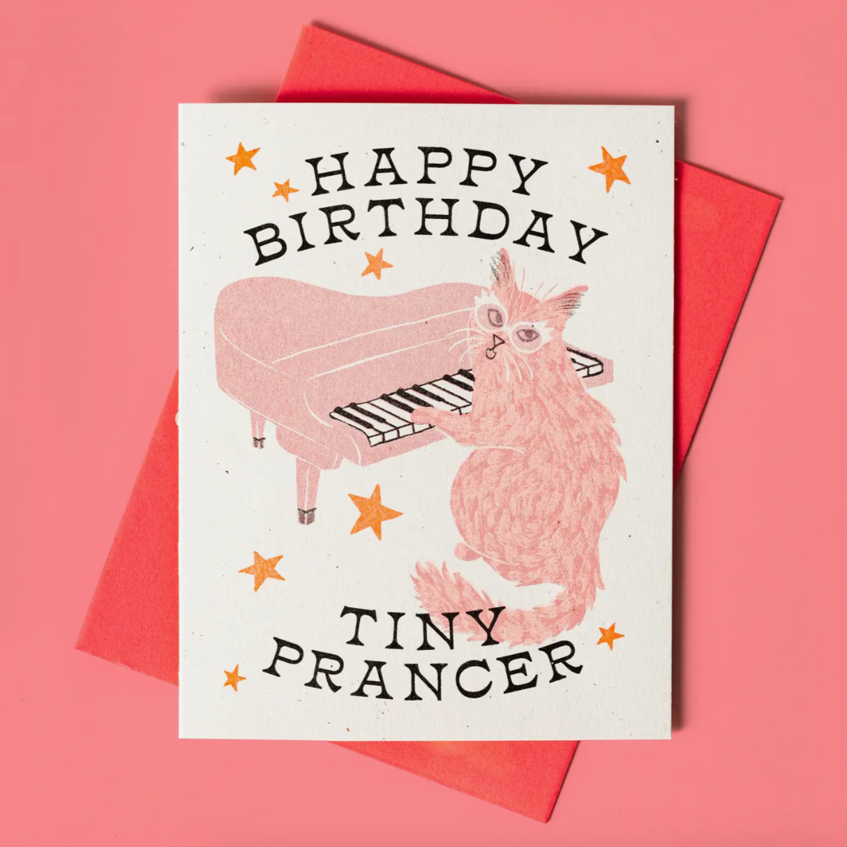 Happy Birthday Tiny Prancer - Risograph Card