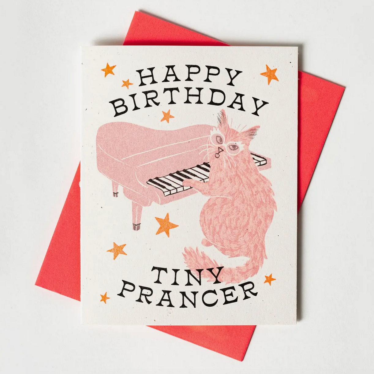 Happy Birthday Tiny Prancer - Risograph Card