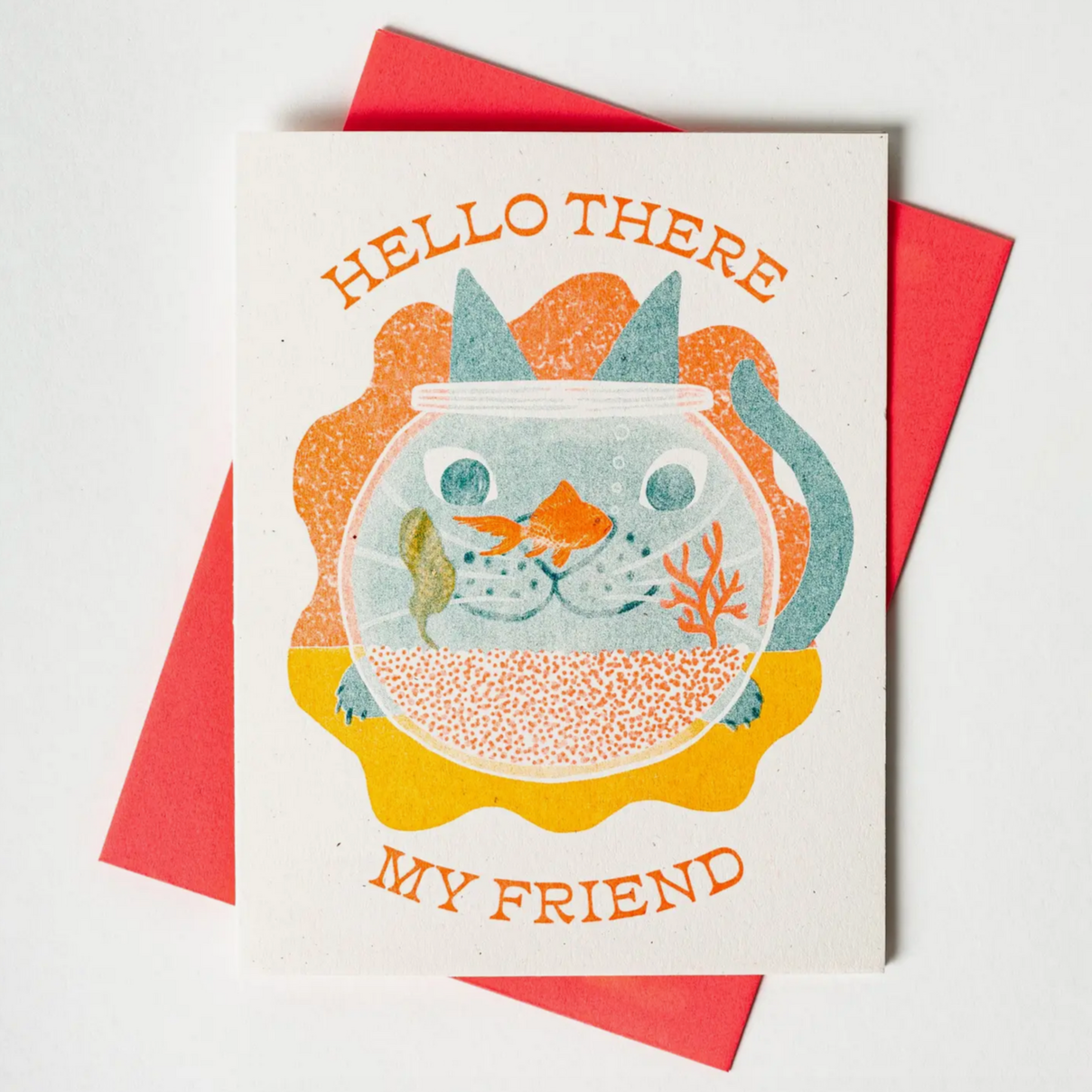 Hello There My Friend - Risograph Card -hello