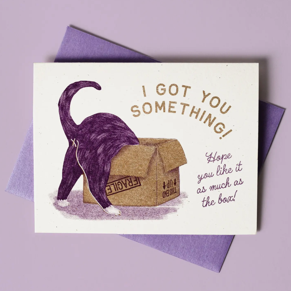 I Got You Something! - Risograph Greeting Card -birthday