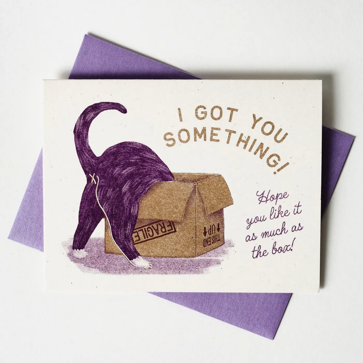 I Got You Something! - Risograph Greeting Card -birthday