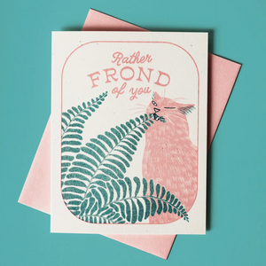Rather Frond of You - Risograph Greeting Card -love