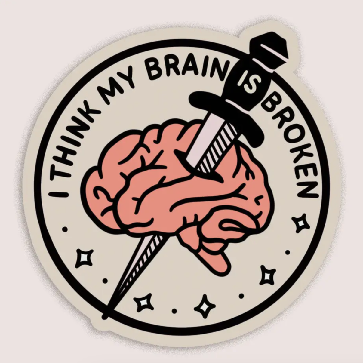 Brain Is Broken Vinyl Sticker