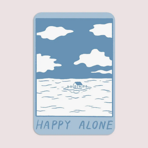 Happy Alone (Blue Skies) Vinyl Sticker