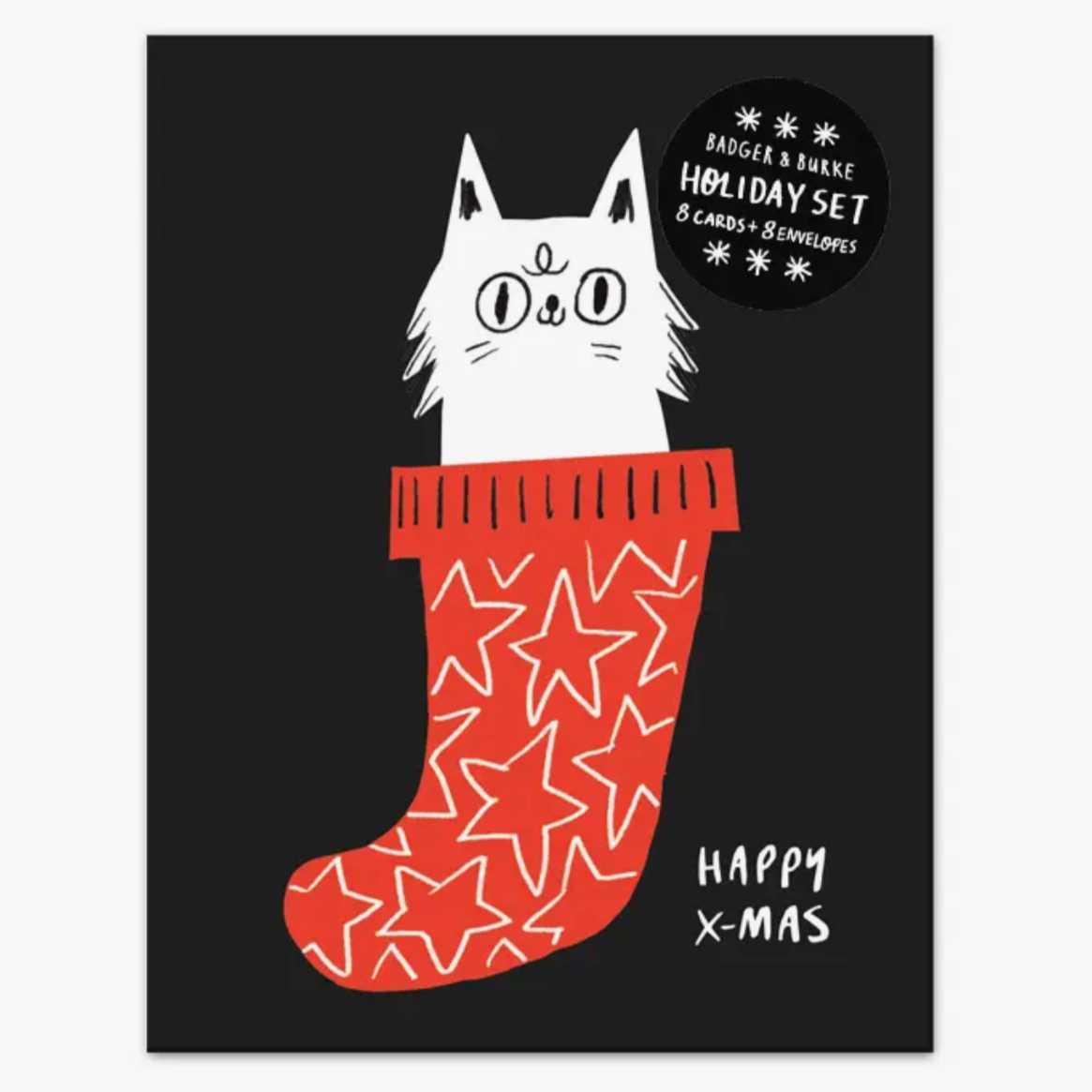 Christmas Stocking  -card set (8pk) -Christmas