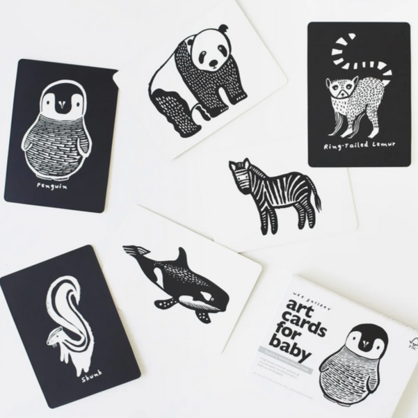 Black and White Art Baby Cards