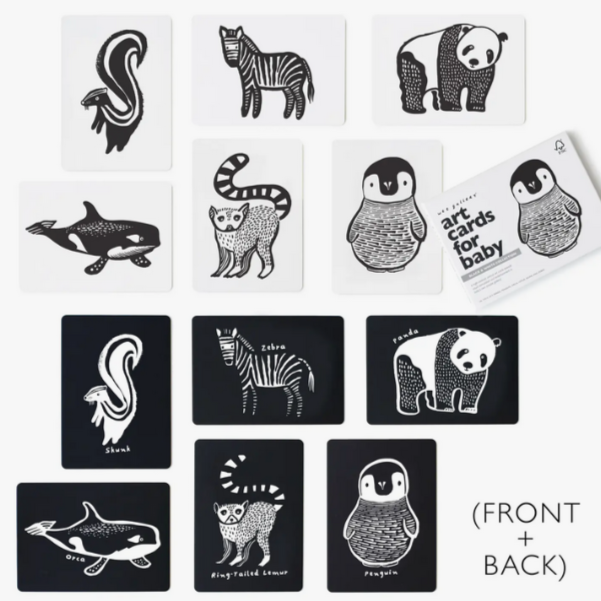 Black and White Art Baby Cards