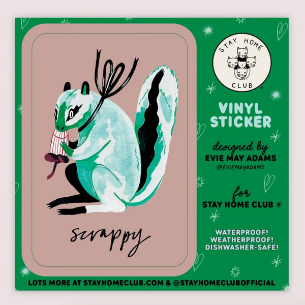 Scrappy Squirrel Vinyl Sticker