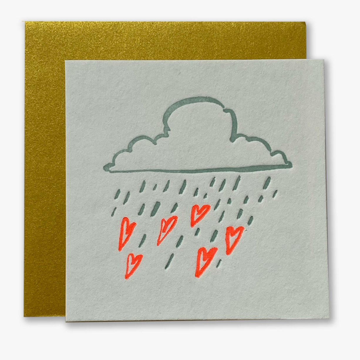 Raining Hearts Tiny Card -sympathy