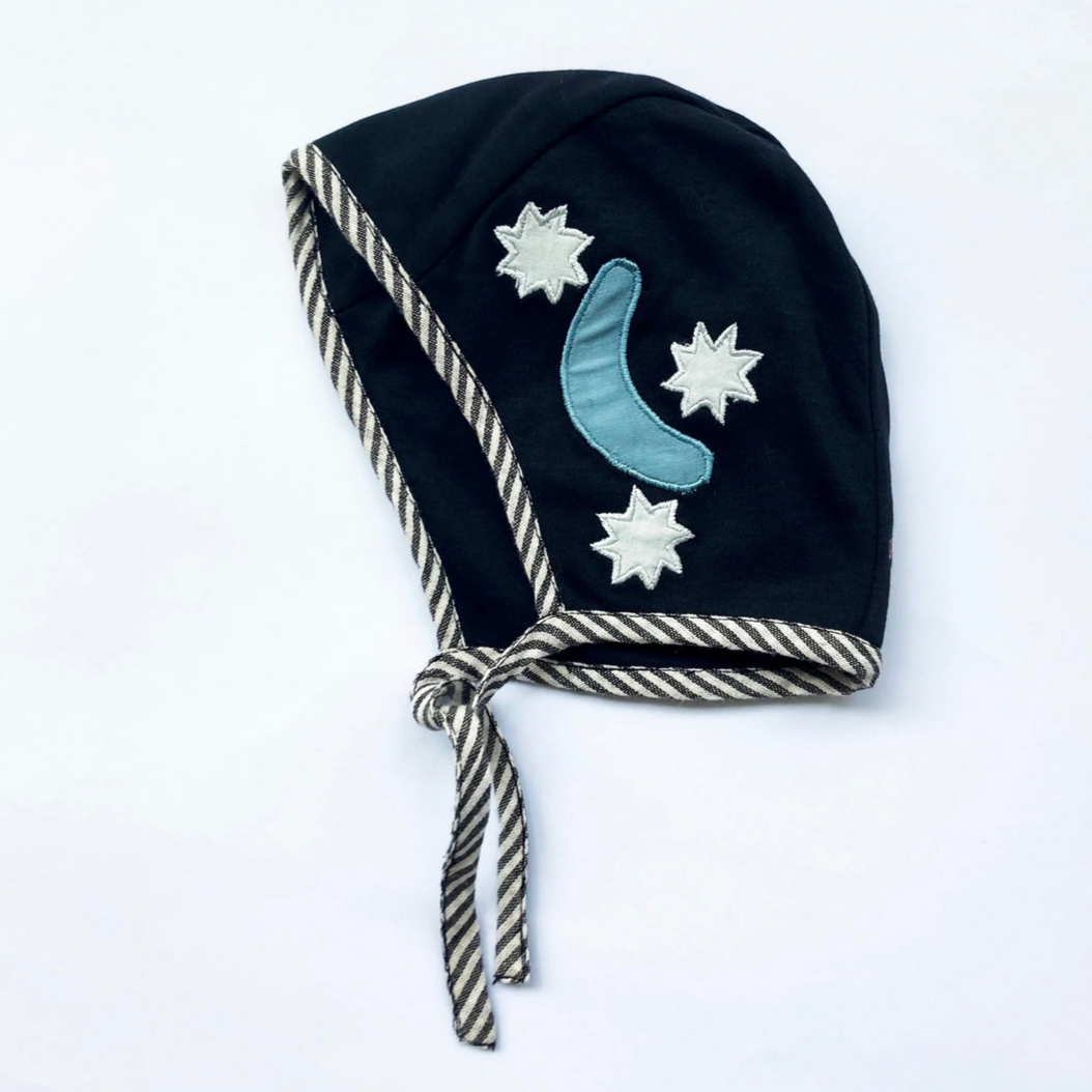 Organic Baby Bonnet - Moon and Stars
