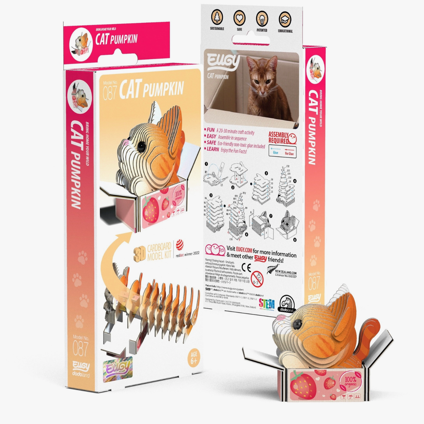 Eugy Cat - Pumpkin 3-D model kit (6-14yrs)