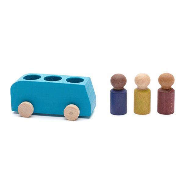 Bus with 3 figures - blue 3yrs+
