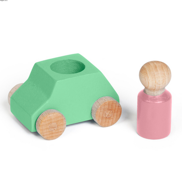 Mint Wooden Car with Figure 3yrs+