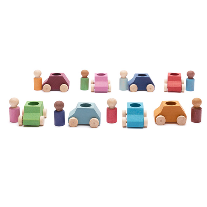 Pink Wooden Car with Figure 3yrs+